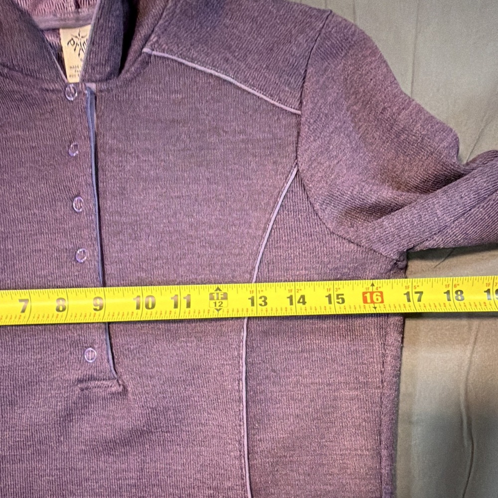 prAna Purple Pullover Hoodie Woman's S Thumb Hole Hiking Outdoor Granola Winter - Picture 11 of 15